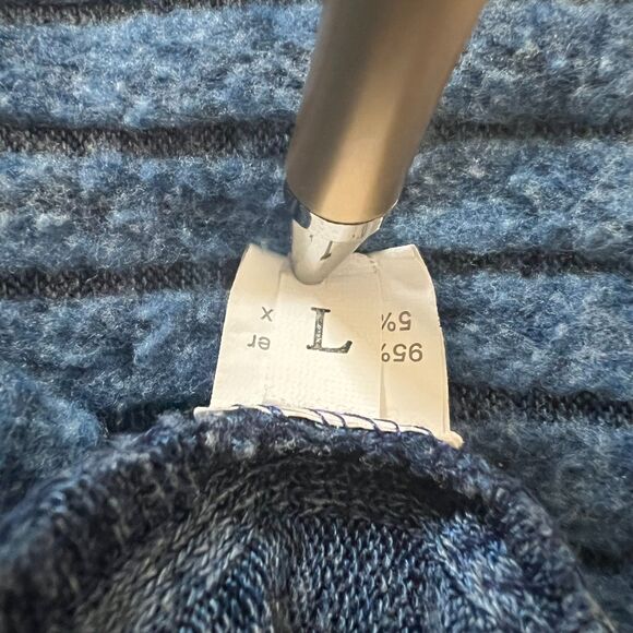 Women's Long Sleeve Knit Sweaters Crewneck Color Contrast Ribbed Pullover Sz L - Picture 2 of 8